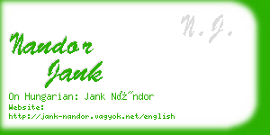 nandor jank business card